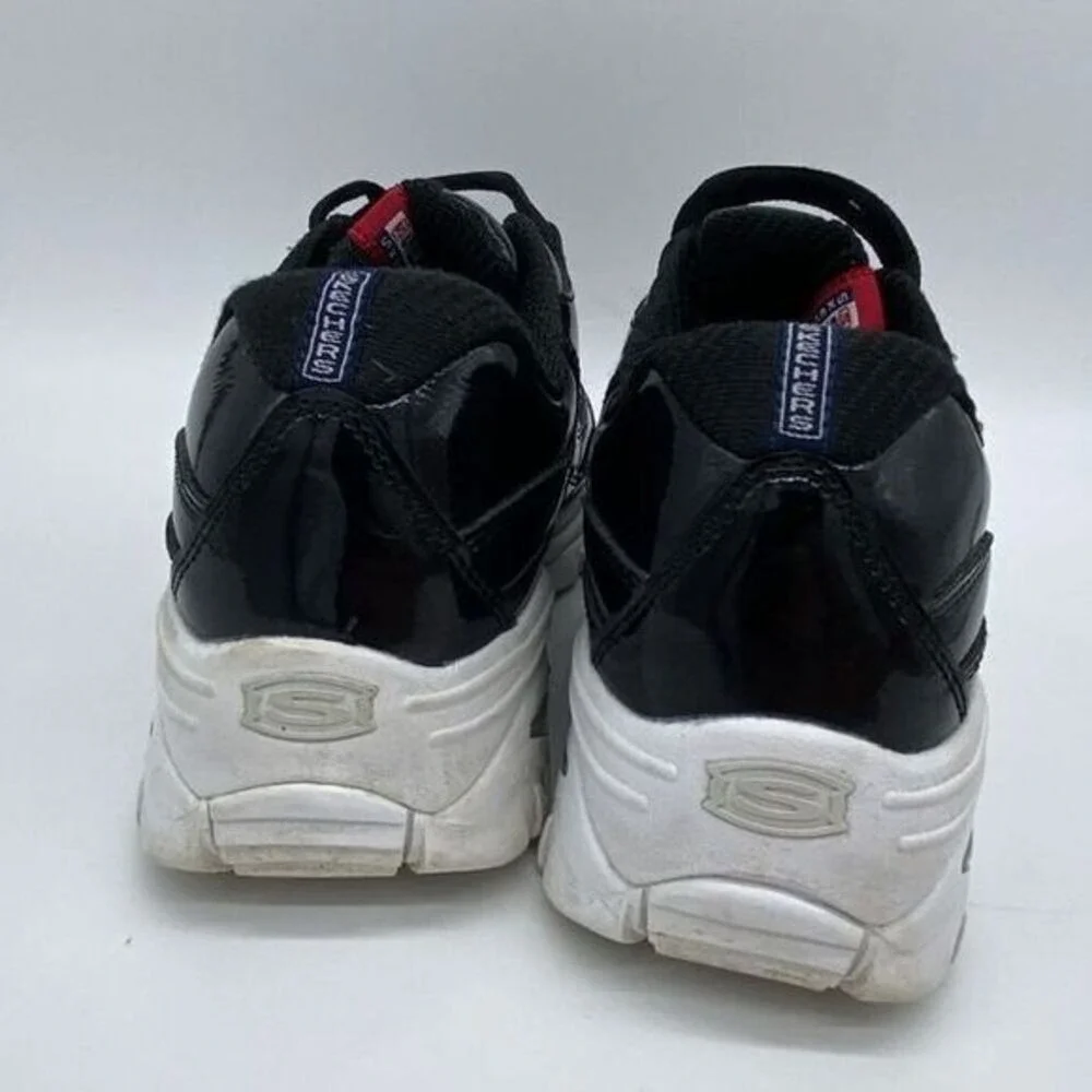 Skechers Shoes Womens 8.5 Black Leather Energy Thriller Knight Sneakers Ladies